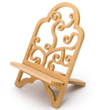 Imagem de Suporte para Leitura Porta Biblia E Livro Trabalhado Arabesco Em Mdf 9mm Cru