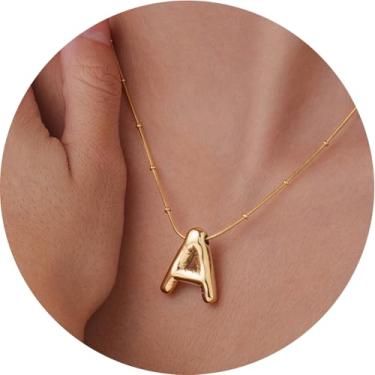 Imagem de Colar com pingente de inicial 3D, letra A-Z, joia de corrente de cobra, feita de design moderno de aço inoxidável, adequado para mulheres, F, Aço inoxidável, Sem Pedra Preciosa