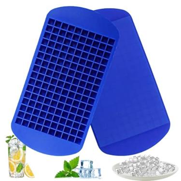 Imagem de Mini bandeja de gelo de silicone, 160 formas de cubos de gelo triturados, fácil de liberar para resfriar uísque, coquetel, café, cozinha, empilhável, pequenas bandejas de gelo