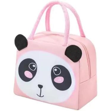 Imagem de Lancheira Térmica Infantil 3D, Bolsa Escolar com Estampas de Animais, Marmita para Meninos e Meninas (PANDA)
