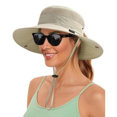 Imagem de Chapéu FURTALK Chapéu de sol com furo de rabo de cavalo, proteção UV