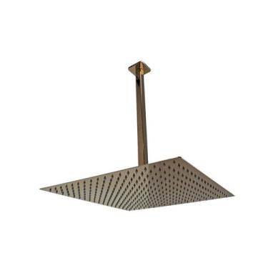 Imagem de Ducha Inox Rose Golden 40x40 C/ Braço Suporte Teto 40 Cm - AMG Metais