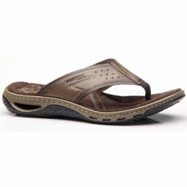 Imagem de Chinelo Couro Masculino Amortecedor Original Pegada 131663, Cravo, 38