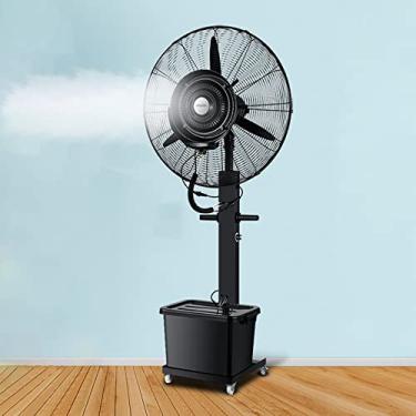 Imagem de Ventilador de névoa oscilante com tanque, ventilador de pedestal de piso industrial, ventilador de spray umidificador para pátio, restaurante externo, garagem, academia, oficina de fábrica - preto