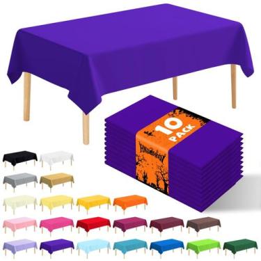 Imagem de Toalha de mesa de plástico descartável JHDZDHY, pacote com 10, 137x274