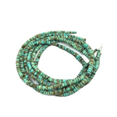 Imagem de Lady Works Fio de pedra natural turquesa Arizona de 33 cm, contas lisas rondelle de 4 a 5 mm para fazer joias DIY | Beads_01391
