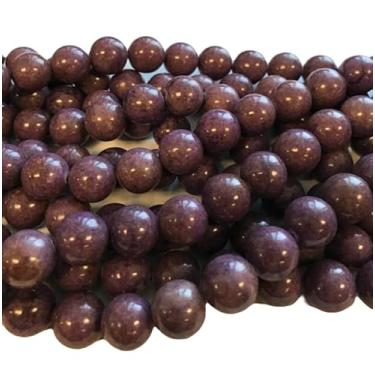 Imagem de Lady Works Fio de 33 cm de pedra natural tingida turquesa, contas lisas redondas de 10 mm para fazer joias DIY | Beads_02573