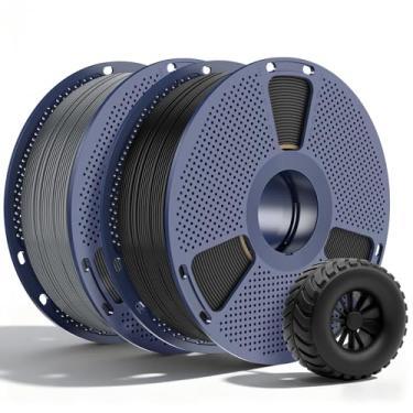 Imagem de SUNLU Filamento TPU 1,75 mm, filamento de impressora 3D flexível 95A, carretel de TPU macio de 1 kg (1 kg), precisão dimensional +/- 0,03 mm, serve para a maioria das impressoras FDM (preto + cinza 2