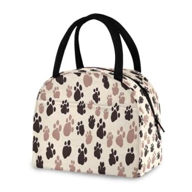 Imagem de ATTX Lancheira isolada à prova de vazamento com estampa de pata de cachorro para trabalho e ar livre - lancheira portátil reutilizável para homens e mulheres, piquenique viagem #415