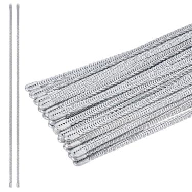 Imagem de HOBBIESAY Espartilho de metal plano com 30 peças em espiral 304 de aço inoxidável 304 espartilhos de costura de metal pré-cortados para costura, fantasia, saia, argola, gola, punho 29 x 0,43 cm