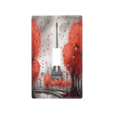 Imagem de Blueangle Capa para placa de parede para interruptor de luz - Torre Eiffel de Paris Capa decorativa para tomada de parede, tamanho 1 gangue 4,53 x 2,76 polegadas (51)