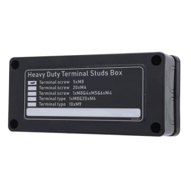 Imagem de aqxreight Bloco de Distribuição de Energia de 5 Vias DC48V 300A M8 X 5 Conexão Segura para Serviços Pesados ​​Barra de Barramento de Bateria Marítima para Veículos, Barcos, RVs Vermelho: Bloco de