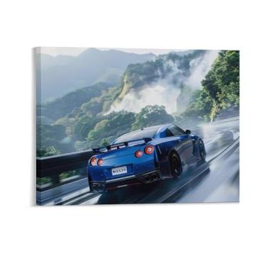 Imagem de HouLaiZhe Carro modificado japonês Jdm R35 Drift Speed Cool Posters Tela Estética Decoração de parede Pintura de parede Impressão de sala de galeria Decoração de parede para quarto sala de estar