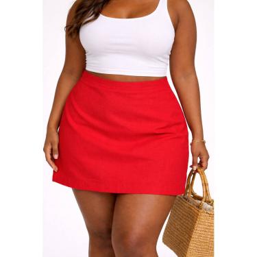 Imagem de Saia Shorts Feminina Curta Reta Confortável Viscose P ao GG