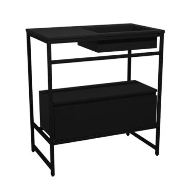 Imagem de Gabinete para Banheiro Iron Black com Gaveteiro 80cmx45cm Preto Fosco