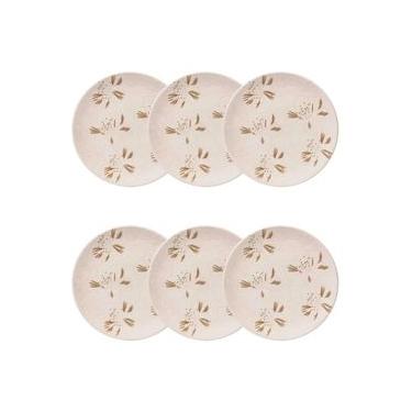 Imagem de Jogo 6 Pratos Sobremesa Cerâmica Oxford Unni Orquídea 20 Cm: Floral