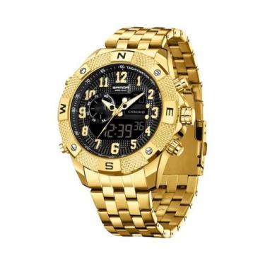Imagem de Relógio Esportivo Masculino À Prova D'Água Em Aço Inoxidável Com Displ