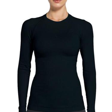 Imagem de Camiseta feminina térmica antiviral lupo 71012-002, Preto, GG