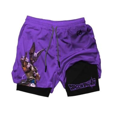 Imagem de Shorts Masculinos Dragon Ball Beerus Com Estampa 3D Para Treino De Gin