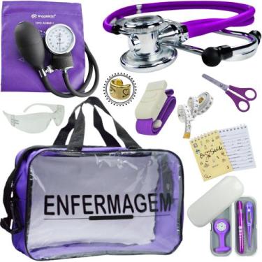 Imagem de Kit Enfermagem Top Cores Premium Completo Estagio - Love Saude, ROXO T