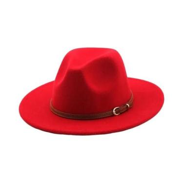 Imagem de Chapéu Fedora Branco E Preto De Aba Larga 56-60cm Em Feltro Imitação D