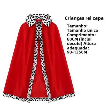 Imagem de Capa de Rei Vermelho em Veludo para Halloween - Adulto e Infantil - co