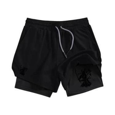 Imagem de Shorts Masculinos De Corrida De Secagem Rápida Com Bolso Para Celular 