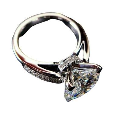 Imagem de Anel Clássico De Noivado Feminino Com Zircônia Cúbica Brilhante, Prese