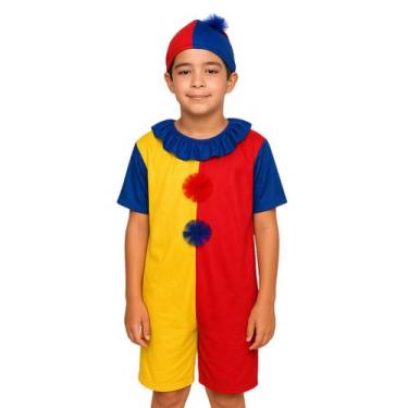 Imagem de Fantasia Infantil de Palhaço Colorida Carnaval Festa Fantasi - anjo da