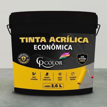 Imagem de Tinta Acrílica Econômica 3,6L CRCOLOR Sem Cheiro Alto Rendimento, Marr