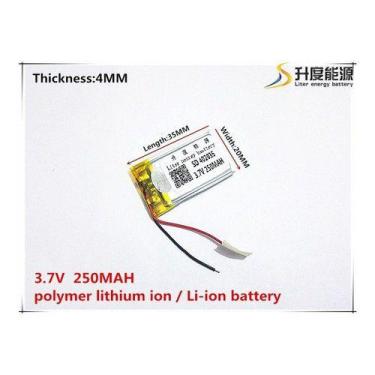 Imagem de Bateria 250 Mah 3,7v Mp3 Mp4 Mini Camera Caneta Espia Mini402035 250ma