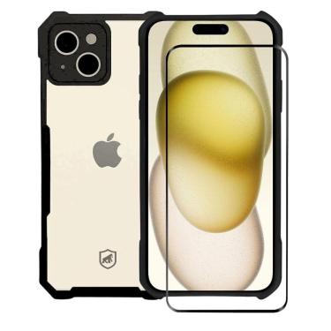 Imagem de Kit Capa Dual Shock X E Pelicula Ultra Glass Para Iphone 15 - Gshield
