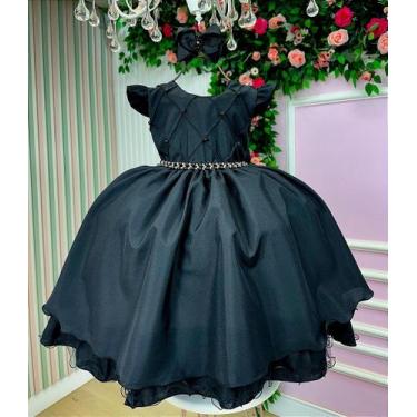 Imagem de Vestido Infantil Preto Menina Luxo - Elegante e Sofisticado - no-brand