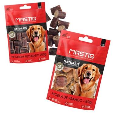 Imagem de Petisco Natural CÂes Mastig Bombom Esofago 200g + Moela 80g - KAO E GA