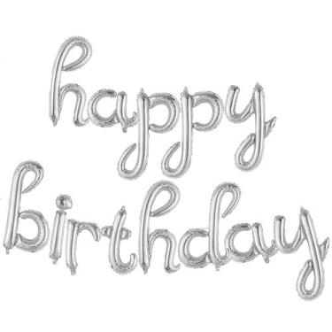 Imagem de Balão Happy Birthday Metalizado Festa Aniversario Decoração - Crgfesta