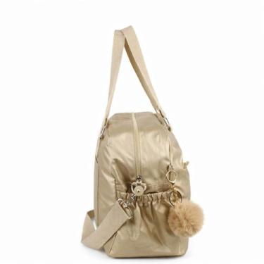 Imagem de Bolsa Mala de Mão Feminina Grande Metalizada com Alça Viagem Academia 