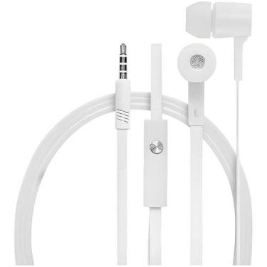 Imagem de Fone Intra-Auricular Branco c/ Microfone Anti-Ruído 3,5mm - ShopMix