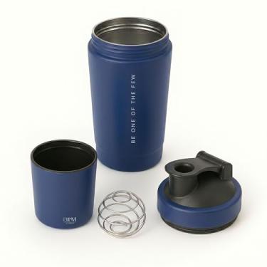 Imagem de Coqueteleira Aço Inox 600ml com Compartimento Inferior ELLYM NUTRITION Misturador Ideal Shakes (Azul)
