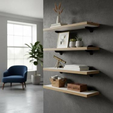 Imagem de Prateleiras MDF Laminado 15mm REFORÇADO 3un c/ Suporte Tucano Decoraçã