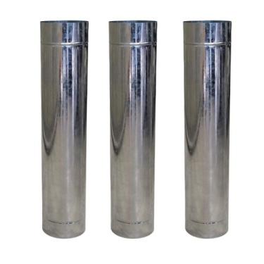 Imagem de Kit 3 Duto 5 Galvanizado 60cm Chaminé Churrasqueira Qualida - INOX LAU