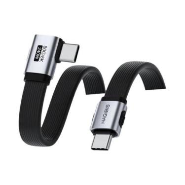 Imagem de Cabo USB-C Para USB-C De Ângulo Reto 90 Graus Com Carregamento Rápido 