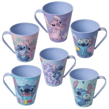 Imagem de Caneca Plástica Stitch 360ML em PP Resistente Uso Infantil para Lanche Plasútil
