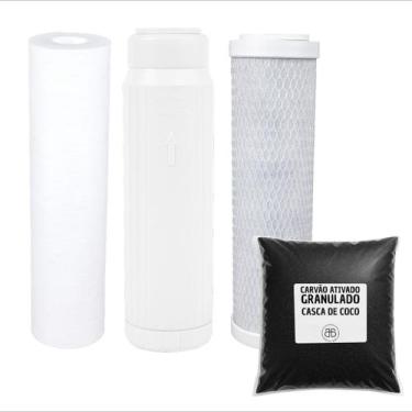 Imagem de Kit Filtro Água 3 Estágios Royal B&B Cloro SPPF-2M10CTO 1000lh Branco