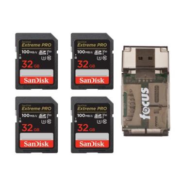Imagem de Cartão de Memória Sandisk Extreme Pro 32GB UHS-I Pacote com 4 Unidades