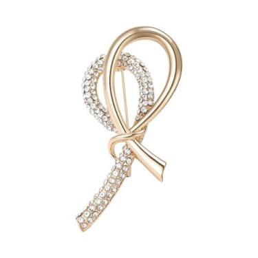 Imagem de Broche De Laço Com Strass Unissex Para Mulheres, Acessório De Joia Par