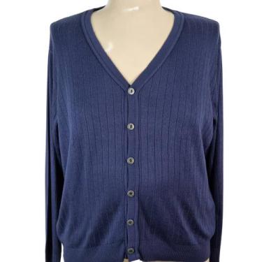 Imagem de Blusa Masculina Tricô Botões Sem Preconceito Plus Size Marinho Marrom,