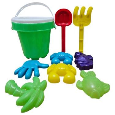 Imagem de Balde Praia Infantil Castelo Kit Brinquedos de Areia Verão - Corpo Dou