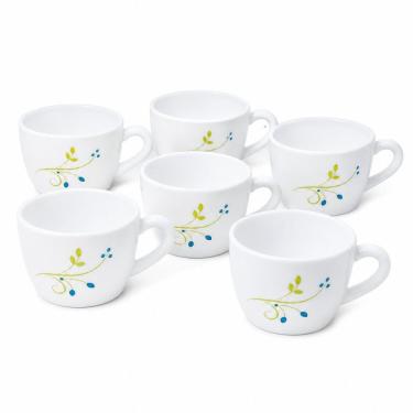Imagem de Conjunto de Xícaras Tropical Lagoon para Bebidas Quentes em Vidro com Design Estampado Natural 6 Unidades para Café