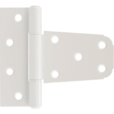 Imagem de The Hillman Group Dobradiça de portão de cerca de vinil 853353 - Alumínio - Acabamento branco 1 unidade