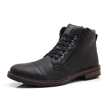 Imagem de Bota Coturno Masculino Cano Curto Com Cadarço e Zíper Lateral